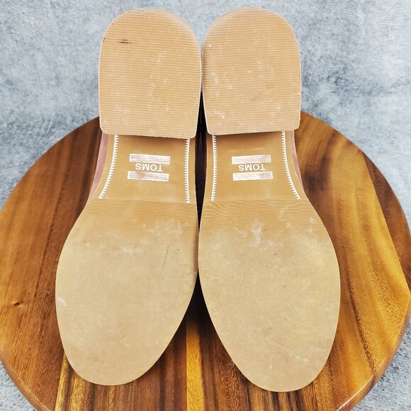 Toms Chelsea Boots Womens 9.5 Red Burgundy Leather Pull On Comfort Ankle Booties - Picture 9 of 11